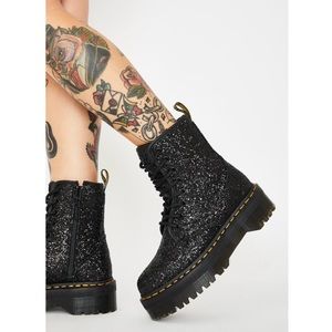 black glitter doc martens